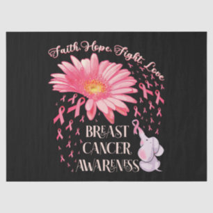 Faith Hope Fight Love Elephant Breast Cancer Tissue Paper