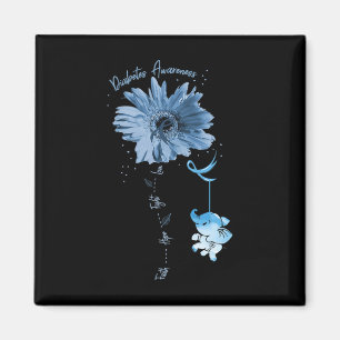 Faith Hope Fight Love Elephant Sunflower Diabetes  Magnet