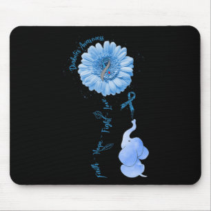 Faith Hope Fight Love Elephant Sunflower Diabetes  Mouse Pad