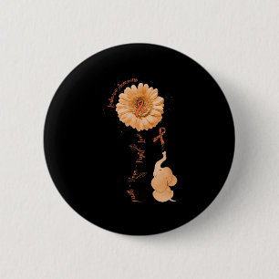 Faith Hope Fight Love Elephant Sunflower Leukaemia 2 Inch Round Button
