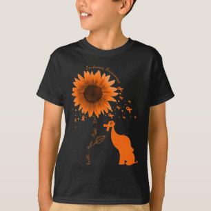Faith Hope Fight Love Elephant Sunflower Leukaemia T-Shirt