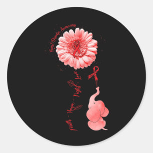 Faith Hope Fight Love Heart Disease Awareness Classic Round Sticker