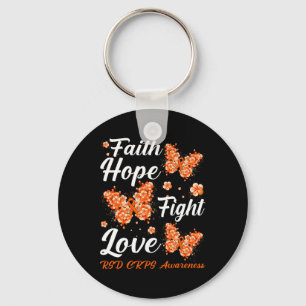 Faith Hope Fight Love RSD CRPS Awareness Butterfly Keychain