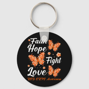 Faith Hope Fight Love Rsd Crps Awareness Butterfly Keychain