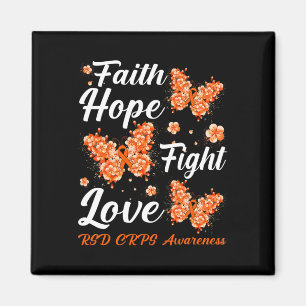 Faith Hope Fight Love Rsd Crps Awareness Butterfly Magnet