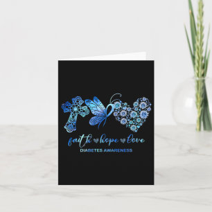 Faith Hope Fight Love Sunflower Diabetes Awareness Card