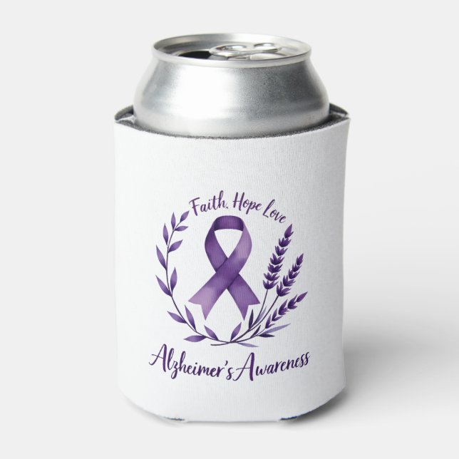 Faith Hope Love Alzheimer's Awareness Dragonfly (1 Can Cooler (Can Front)