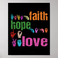 Faith Hope Love American Sign Language Christian E