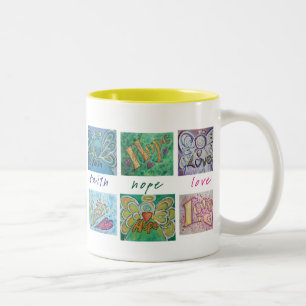 Faith Hope Love Angel Collage Mug, Cup, or Stein