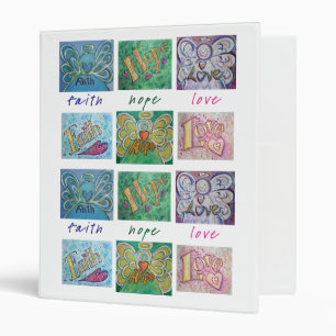 Faith Hope Love Angel Word Collage Classeur Carnet