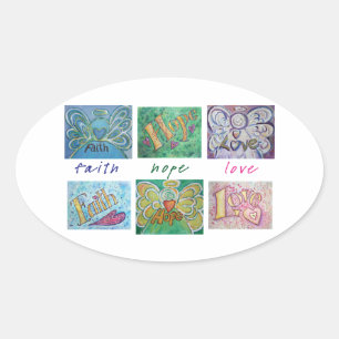 Faith Hope Love Angel Word Collage Sticker