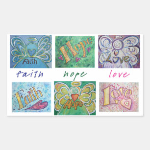 Faith Hope Love Angel Word Collage Sticker