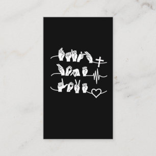 Faith Hope Love ASL American Sign Language Business Card