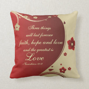 Faith Hope Love Bible Verse Customized Pillow