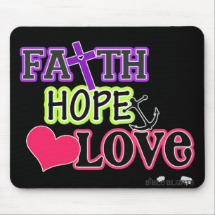 Faith Hope Love (black) Mouse Pad