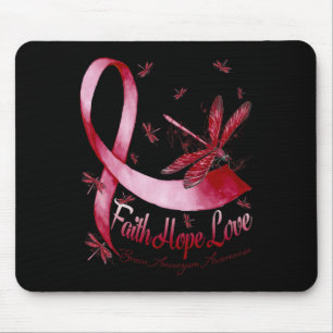 Faith Hope Love Brain Aneurysm Awareness Dragonfly Mouse Pad