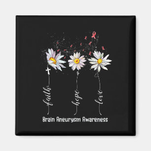 Faith Hope Love Brain Aneurysm Awareness Flower Gi Magnet