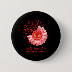 Faith Hope Love Brain Aneurysm Awareness Survivor 2 Inch Round Button