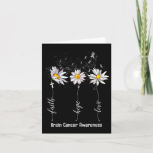 Faith Hope Love Brain Cancer Awareness Shirt Flowe Card