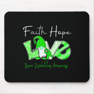 Faith Hope Love Brain Disabilities Awareness Mouse Pad