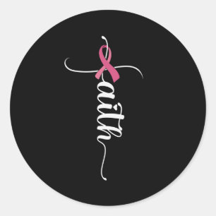 Faith Hope Love Breast Cancer Awareness Christian Classic Round Sticker
