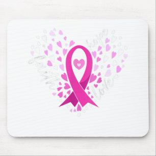 Faith Hope Love Breast Cancer Awareness Pink Ribbo Mouse Pad