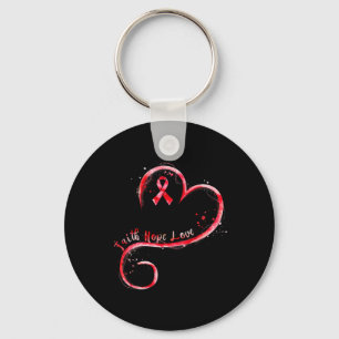 Faith Hope Love Burgundy Ribbon Brain Aneurysm Awa Keychain