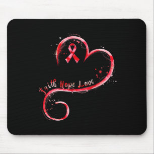 Faith Hope Love Burgundy Ribbon Brain Aneurysm Awa Mouse Pad