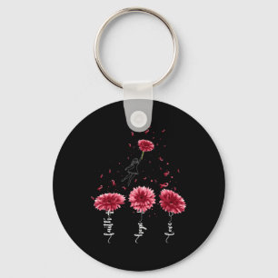 Faith Hope Love Burgundy Sunflower Brain Aneurysm Keychain