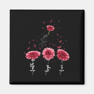 Faith Hope Love Burgundy Sunflower Brain Aneurysm  Magnet