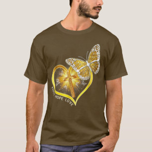 Faith Hope Love Butterfly And Christian Cross Jesu T-Shirt