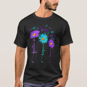 Faith Hope Love Butterfly Daisy Suicide Prevention T-Shirt