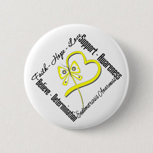 Faith Hope Love Butterfly Endometriosis Awareness 2 Inch Round Button