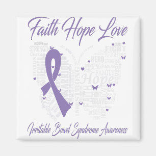 Faith Hope Love Butterfly Irritable Bowel Syndrome Magnet