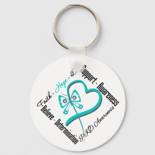 Faith Hope Love Butterfly - PKD Awareness Keychain