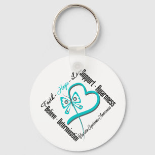 Faith Hope Love Butterfly Tourette Syndrome Keychain