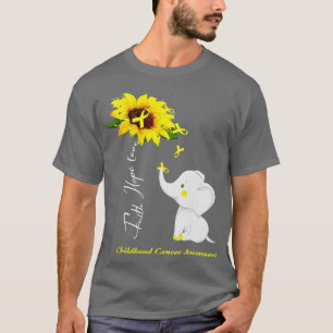 Faith Hope Love Childhood Cancer Awareness (4)  T-Shirt