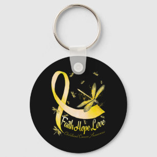 Faith Hope Love Childhood Cancer Awareness Dragonf Keychain