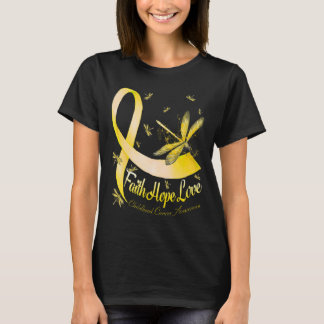 Faith Hope Love Childhood Cancer Awareness Dragonf T-Shirt