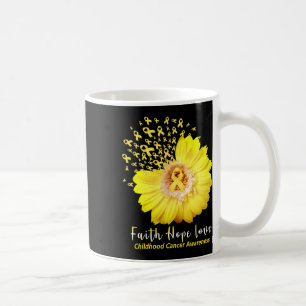 Faith Hope Love Childhood Cancer Awareness Ribbon Coffee Mug
