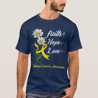 Faith Hope Love Childhood Cancer Awareness Ribbon  T-Shirt