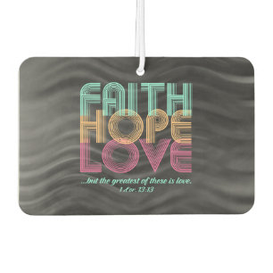 Faith Hope Love Christian Bible Verse Retro Air Freshener
