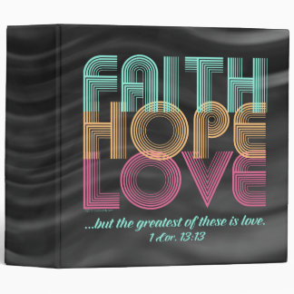 Faith Hope Love Christian Bible Verse Retro Binder
