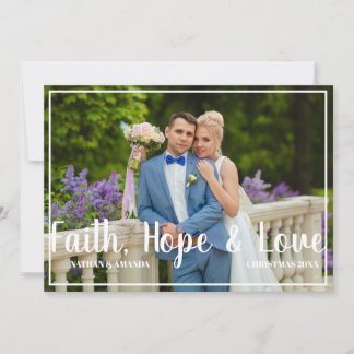 Faith Hope & Love Christian Christmas Photo Holiday Card