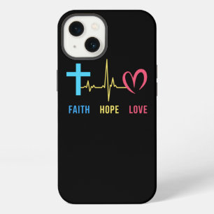 Faith Hope Love Christian Heartbeat  iPhone 13 Case