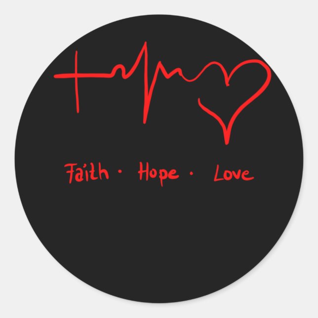 Faith Hope Love Classic Round Sticker (Front)