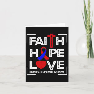 Faith Hope Love Congenital Heart Disease Awareness Card