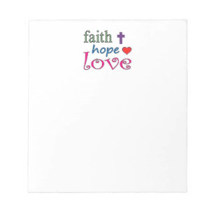 Faith Hope Love Cross Heart Notepad