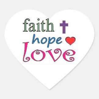Faith Hope Love Cross Heart Sticker