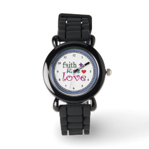 Faith Hope Love Cross Heart Watch